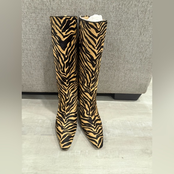 Zebra Print Knee-High Boots - Picture 3 of 5